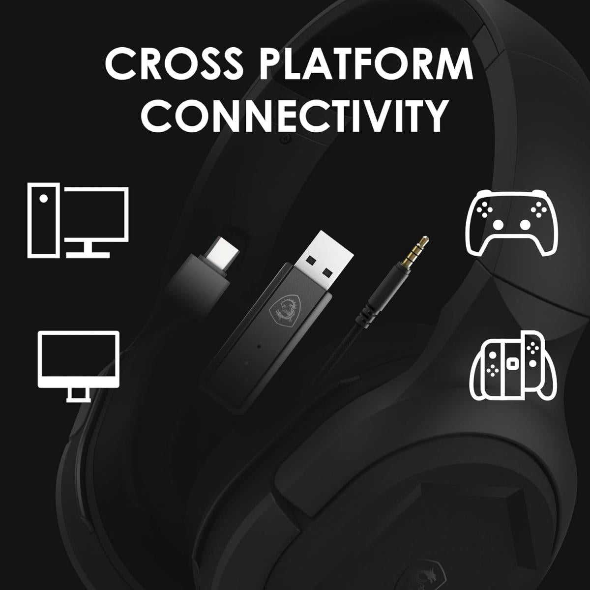 MSI Immerse GH50 Wireless – 22 Hr Battery Life, 50mm Neodymium Drivers, Gaming Headset MSI Immerse GH50 Wireless – 22 Hr Battery Life, 50mm Neodymium Drivers, Gaming Headset
